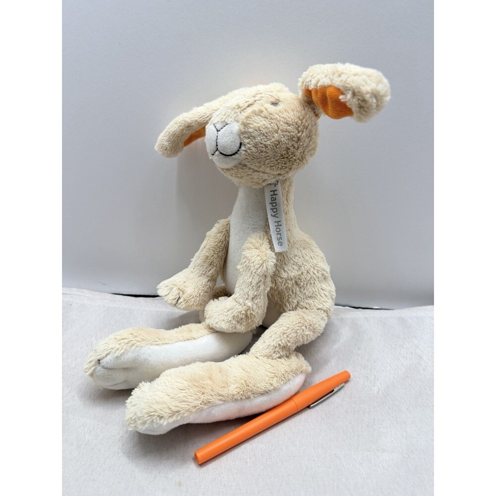 Happy Horse Bunny Rabbit Plush 11” Tan Stuffed Toy Big Feet Sewn Eyes Washable - Picture 7 of 11